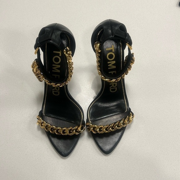 Tom Ford Chain Heel Sandals - Picture 1 of 15